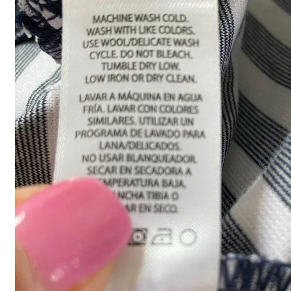 George Navy & White Striped Blazer Jacket Size 8 Nautical Office Core Academia - Picture 5 of 11